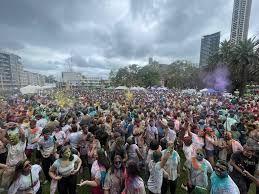 Thousands of people covered in colour at Prince Alfred Square